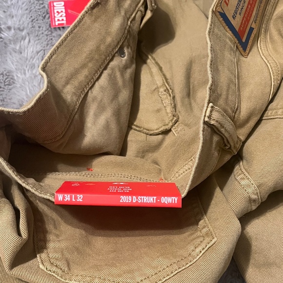 Diesel Khaki Casual Trousers - Picture 4 of 4